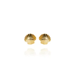 Evolve | Mini Scallop | Yellow Gold Plated | Stud Earring