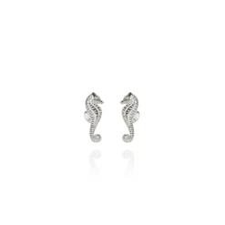 Evolve | Mini Seahorse | Silver | Stud Earrings