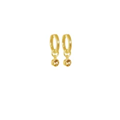 Evolve | November | Huggies | Gold | Citrine Earrings