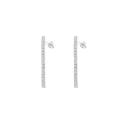 Grace 'Courage' Strand Drop Earrings | Silver CZ