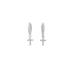 Grace 'Faith' Cross Sleeper Earrings | Silver