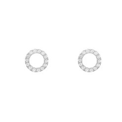 Grace 'Harmony' Petite Circle Stud Earrings | Silver CZ RH