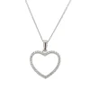 Grace 'Love' Floating Heart Necklace | Silver CZ RH