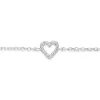 Grace 'Love' Micro Heart Bracelet | Silver CZ RH