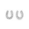 Grace 'Luck' Horseshoe Studs | Silver CZ RH