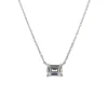 Grace Silver CZ 'Azure' Elegance Emerald-Cut 45cm Necklace