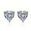 Grace 'Simplicity' 3mm Heart Stud Earrings | Silver CZ RH
