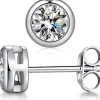 Grace 'Stability' 5mm Bezel Stud Earrings | Silver CZ RH