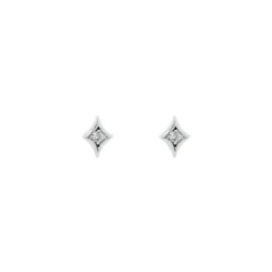 10k 4 Point Star Diamond Earrings