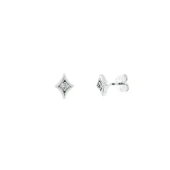 10k 4 Point Star Diamond Earrings