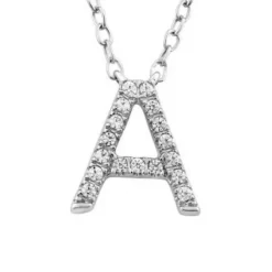 9k Diamond 'A' Initial Necklace