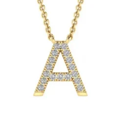 9k Diamond "A" Necklace