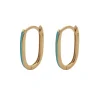 9k Gold Oval Parperclip Link Huggie Earrings