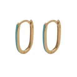 9k Gold Oval Parperclip Link Huggie Earrings