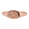 9k Rose Gold Star Set Diamond Signet Ring