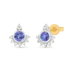 9k Tanzanite & Diamond Earrings