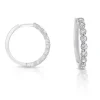 9k White Gold CZ Square Huggie Earrings