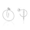 9k White Gold Dual Circle Hoop Stud Earrings