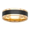 9k Yellow Gold & Black Zirconium Band | Size Y