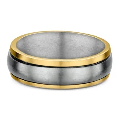 9K Yellow Gold & Titanium Wedding Band (U)