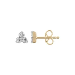 9k Yellow Gold Diamond Trio Stud Earrings