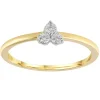 9k Yellow Gold Diamond Trio Ring