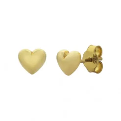 9k Yellow Gold Heart Stud Earrings