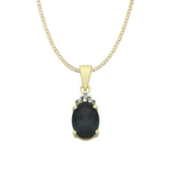 9k Yellow Gold London Blue Topaz & Diamond Necklace