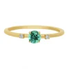 9k Yellow Gold Mint Tourmaline & Diamond Ring