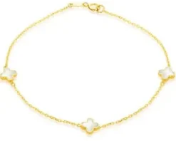 9k Yellow Gold MOP Petal Bracelet