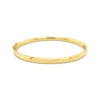 9k Yellow Gold Oval Hinged Bangle (Curved Edge)