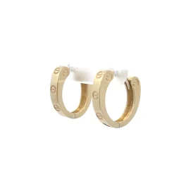 9k Yellow Gold Oval Pattern Earrings