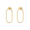 9K Yellow Gold Paperclip Link Stud Earrings