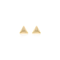 9k Yellow Gold Pyramid Stud Earrings
