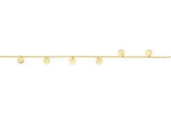 9k Yellow Gold Small Hanging Disc Bracelet