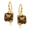 9k Yellow Gold Smokey Quartz Earrings