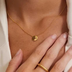 KA Ember 18k YG Vermeil Stg Silver CZ Necklace