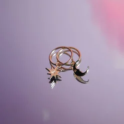 Karen Walker Crescent Moon & Star Sleepers | Sterling Silver