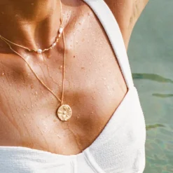 Kirstin Ash | By The Sea Coin | Golf Plated | Fresh Water Pearl | Necklace