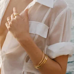 Kirstin Ash | 18k Gold Plated | Fold Bangle