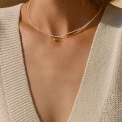 Kirstin Ash | Ripple | Gold Plated | Fresh Water Plated | Necklace