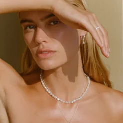 Kirstin Ash | Vacation | Fresh Water Pearl | Silver | Hoop | Earrings