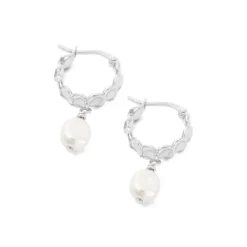 Kirstin Ash | Vacation | Fresh Water Pearl | Silver | Hoop | Earrings