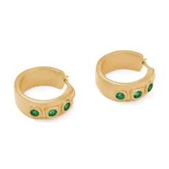 Kirstin Ash IL Mare 18k Gold Plated Hoop CZ Earrings