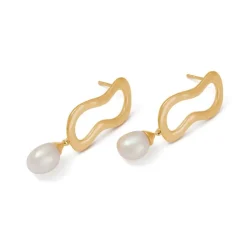 Kirstin Ash Onda FW Pearl Earrings 18k Gold Plated
