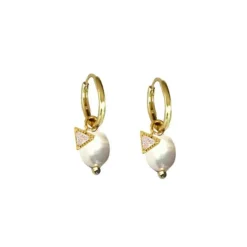 Lindi Kingi | Fresh Water Pearl and Prism | Gold Plated | Earrings