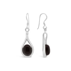 Luna 'Autonoe' Drop Hook Earrings | Sterling | Onyx