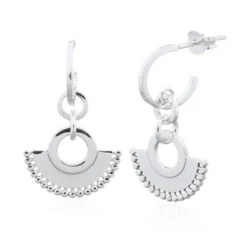 Luna 'Lo' Drop Hoop Earrings | Sterling Silver