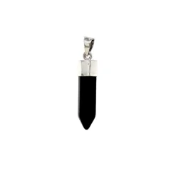 Luna Onyx Crystal Point Sterling Silver Pendant