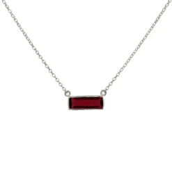 Luna 'Portia' Garnet Hydro Sterling Silver Necklace